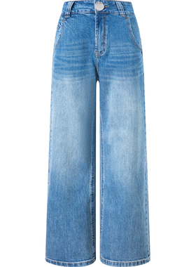 秋直筒牛仔裤遮胯遮肉高腰显瘦蓝直筒牛仔裤女2025新款50157