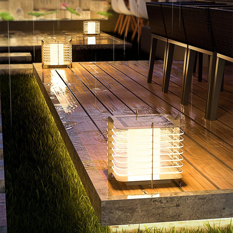 太阳能柱头灯别墅门柱灯2024新款大门庭院户外围墙接电防水不锈钢