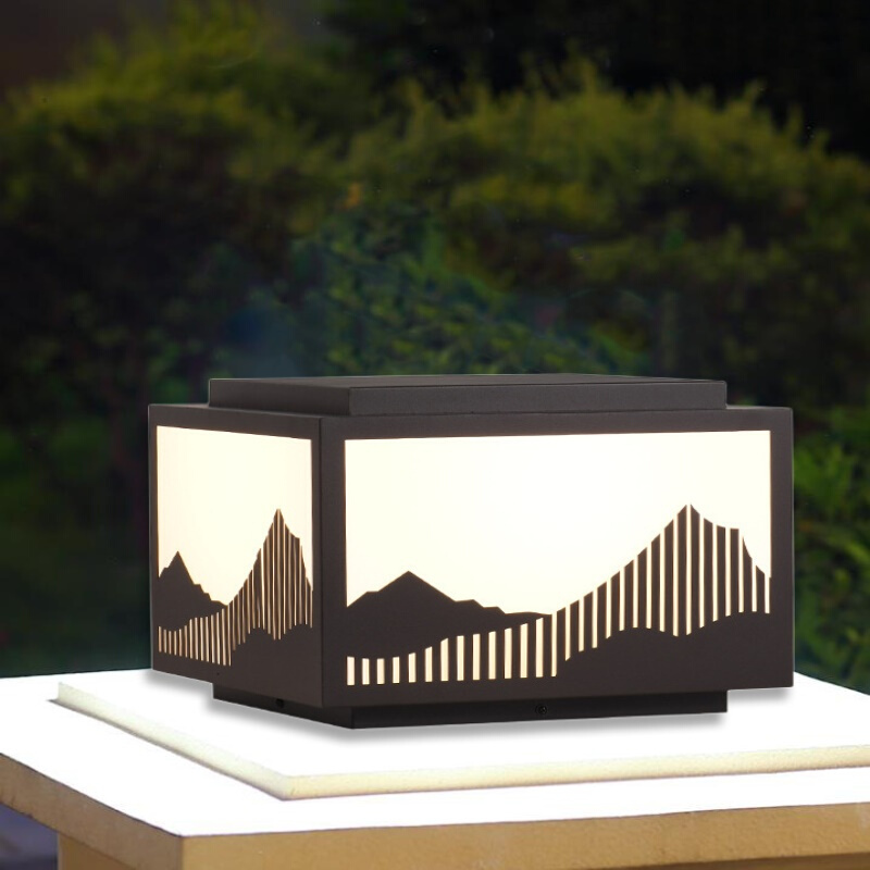 太阳能围墙柱头灯庭院大门柱子门墩墙头顶灯户外防水家用照明接电