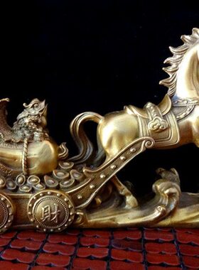 铜马拉白菜百财摆件客厅店铺办公室桌面摆设公司工艺礼品