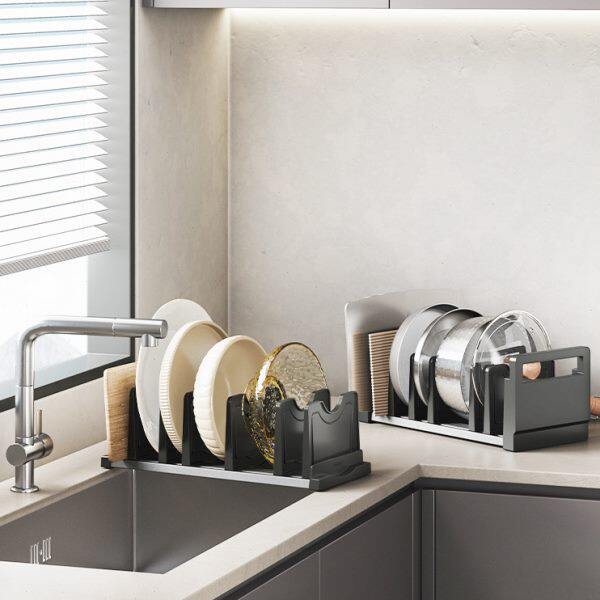 酷太厨房锅架锅具收纳架免打孔台面锅盖架置物架放锅架子收纳工具