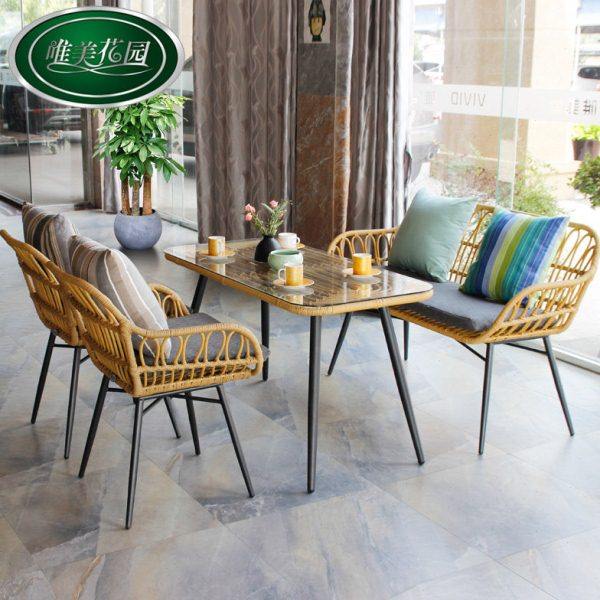 藤艺沙发双人现代简约户外沙发椅藤编露台庭院阳光房藤桌椅子组合,住宅家具,户外沙发,淘宝优惠券,粉丝福利购,淘宝优惠卷