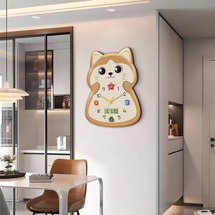 创意钟表客厅挂钟家用摇摆钟电子时钟挂墙静音现代新款挂表石英钟