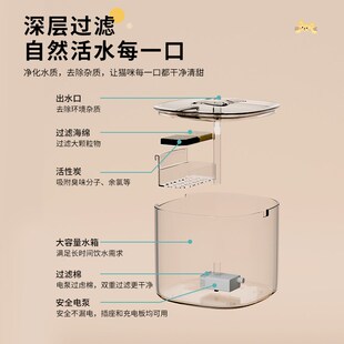 猫咪饮水机自动循环流动宠物饮水器插电小猫喝水水盆狗狗喂水碗