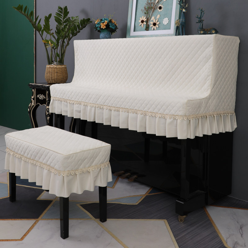 钢琴防尘罩钢琴罩轻奢立式钢琴套丝绒钢琴盖布简约现代琴凳钢琴布