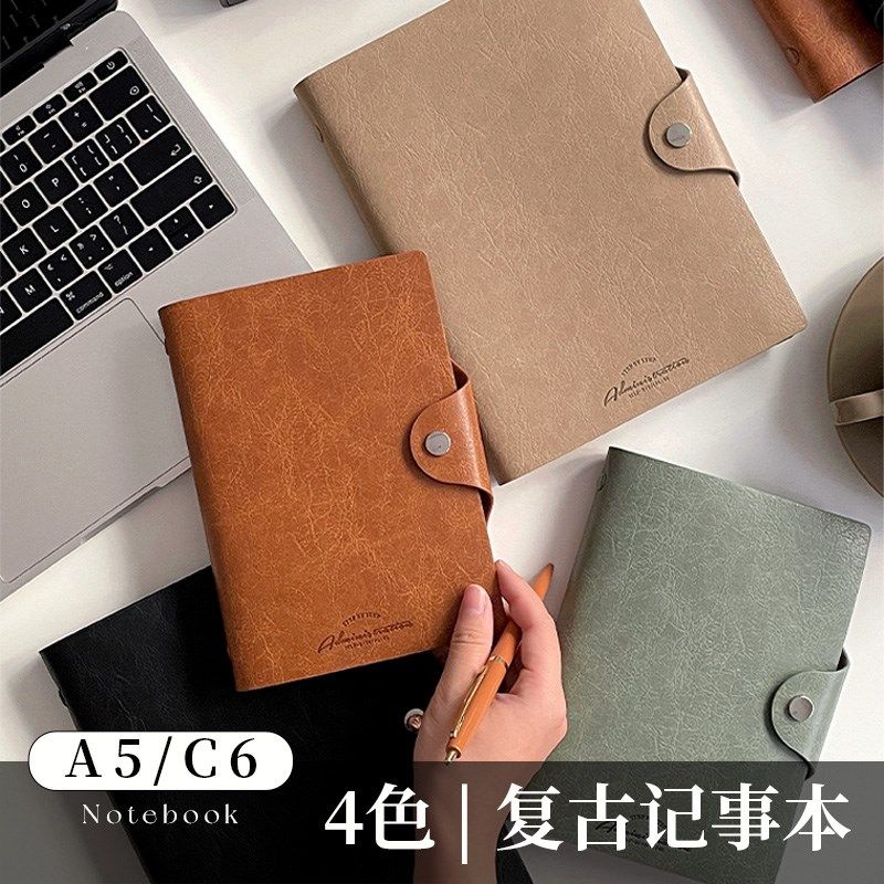 复古软皮A5A6活页本2025年新款笔记本商务办公记事本日记本成人,文具电教/文化用品/商务用品,笔记本/记事本,淘宝优惠券,粉丝福利购,淘宝优惠卷