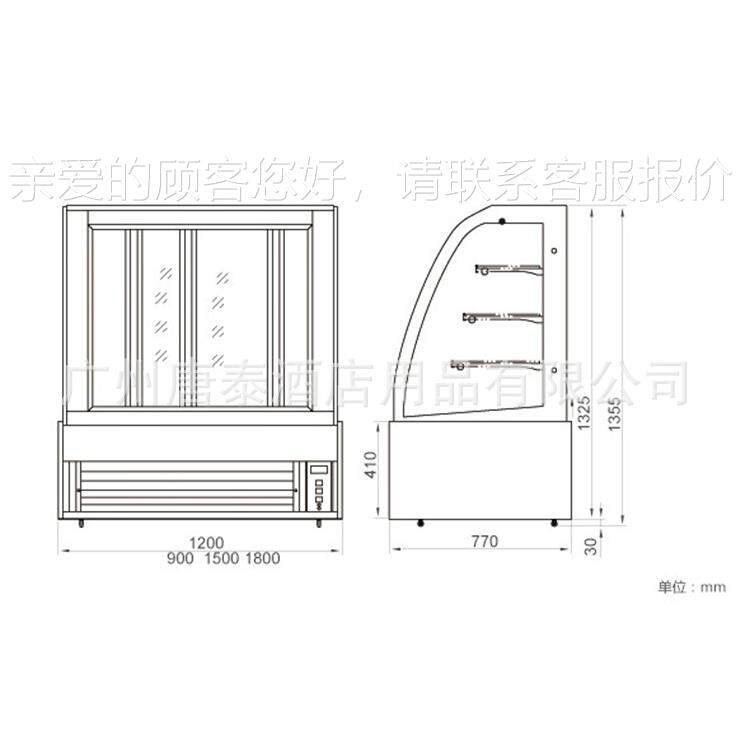 家生示产保鲜柜展示柜FW900-L厂3G卧式蛋糕FGW900-L展柜