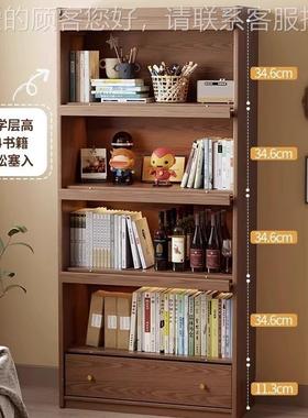 黑胡色桃实木书组合一体玻璃防尘翻柜门现代简约客厅落231109柜地