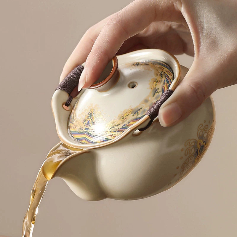 景德镇手抓壶泡茶高档汝窑茶碗