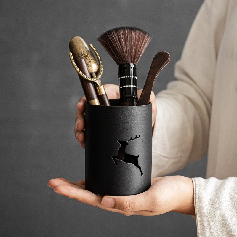 功夫茶道六君子套装黑檀木配件大全6君子泡茶工具茶夹茶刀刷子