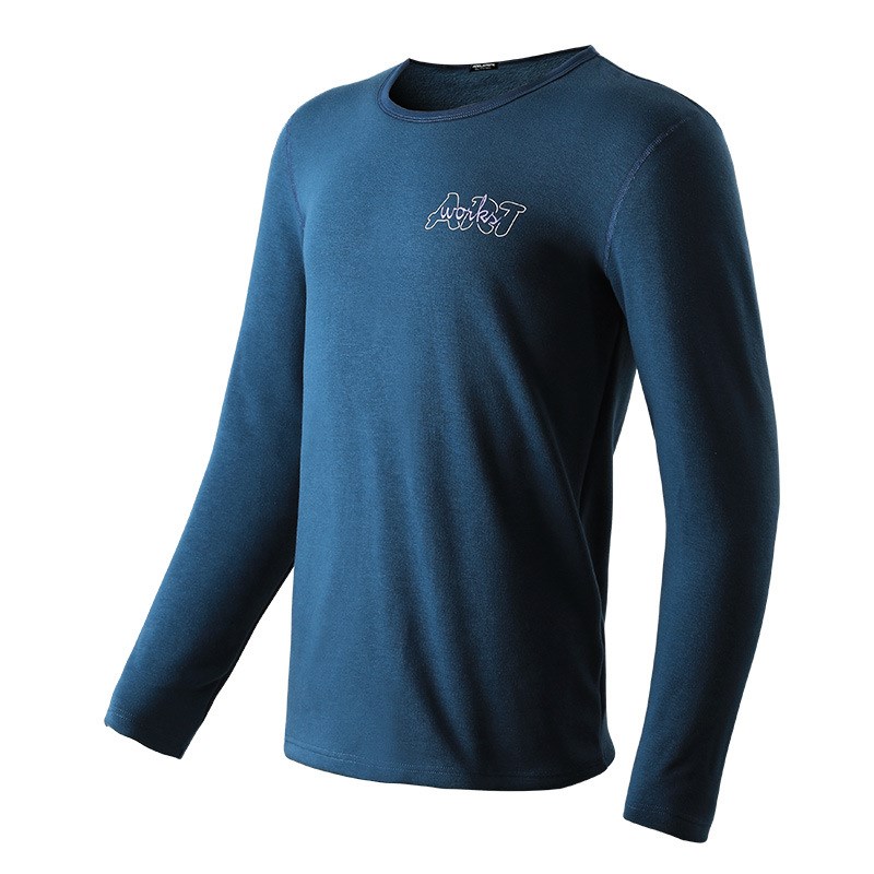 秋冬男士加厚加绒圆领紧身青年棉毛衫秋衣防寒保暖内衣Z单件打底