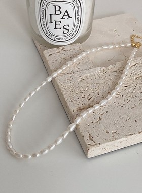 米粒淡水珍珠项i链女锁骨链气质网红时尚淡水珍珠米粒素链闺蜜礼