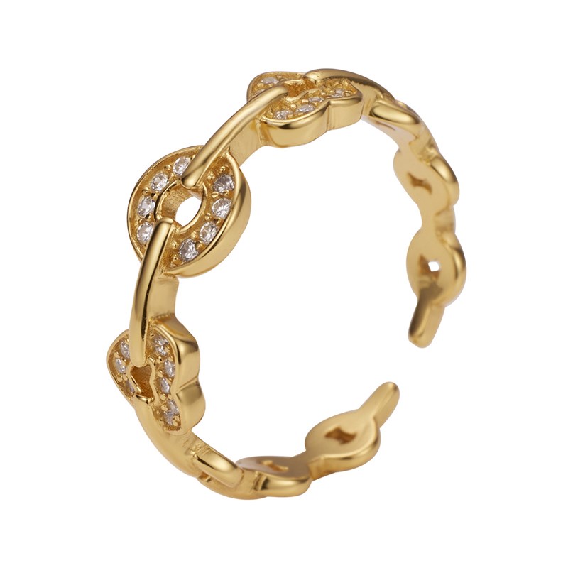 s925银钱币爱心女戒时来运转戒指D个性INS风开口设计男女情侣指环