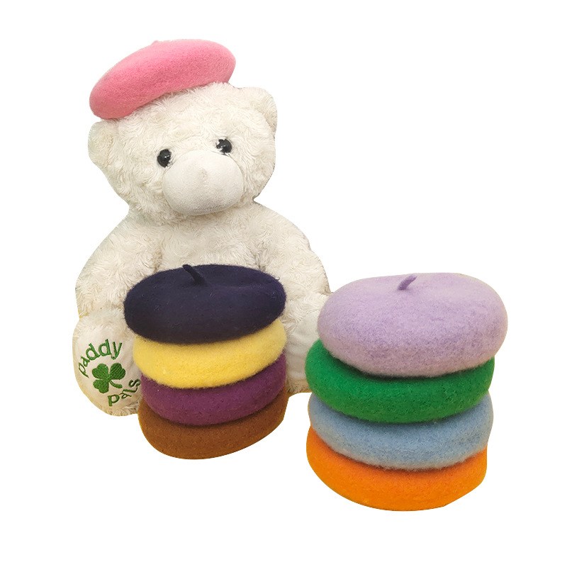 ins风羊毛春夏秋冬款宠u物贝雷帽子用品画家小狗狗猫咪装头饰