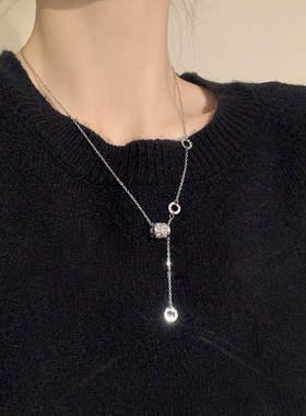 小蛮腰项链女轻h奢小众设计感气质锁骨链秋冬毛衣链配饰2023年新