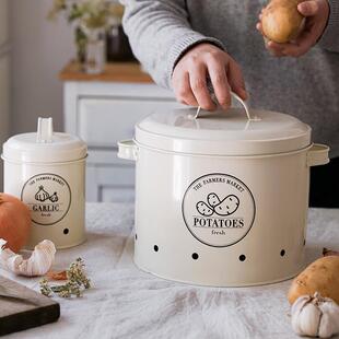 家用客厅收纳盒厨房储物盒土豆洋葱蒜头储存罐透气收纳套盒收纳箱