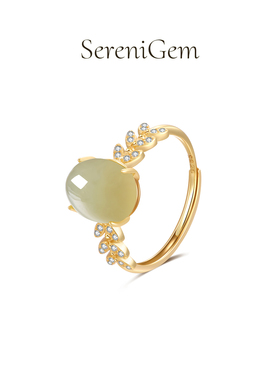 SereniGem谧彩境 和田玉S925黄口戒指