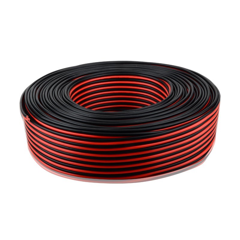 国标足米红黑双色线2芯平行线电线家用电源线V0.3 0.5 0.75平方