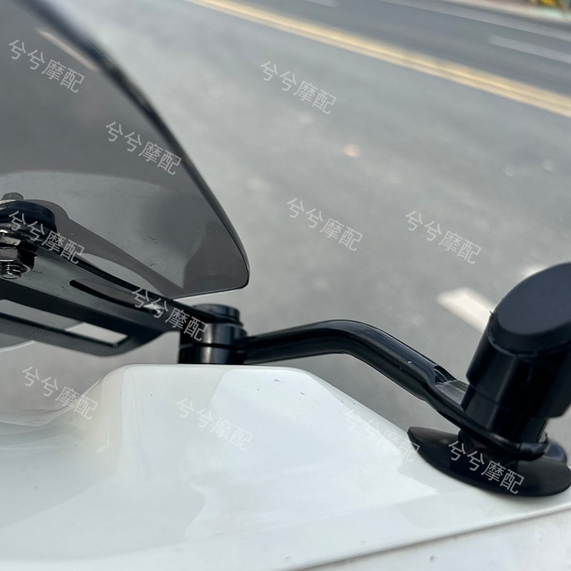 适用洲本田S125LA黑化竞技风挡改装配件复古后视镜