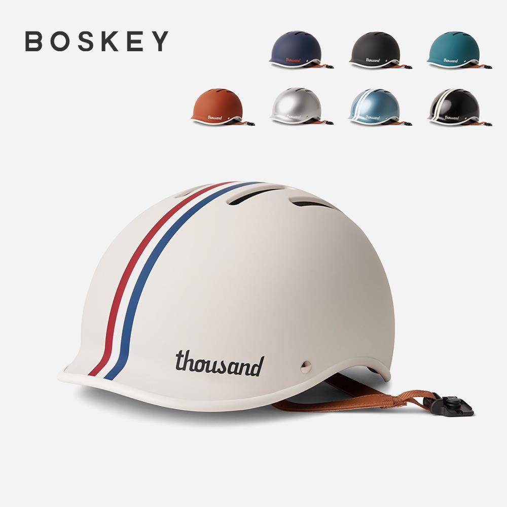 美国Thousand 自行车滑板轮滑头盔 小布骑行复古头盔 磁吸尾灯