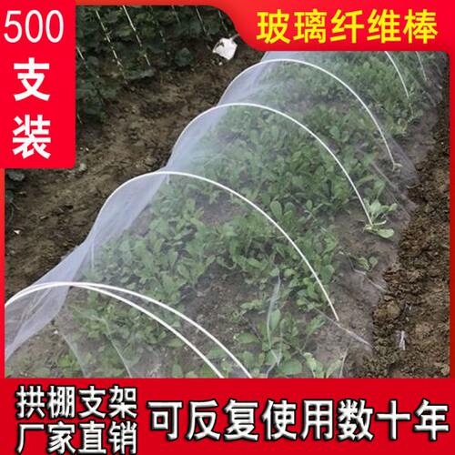 500支装小拱棚支架杆蔬菜骨架育苗花棚玻璃纤维杆弹力棒农用大棚