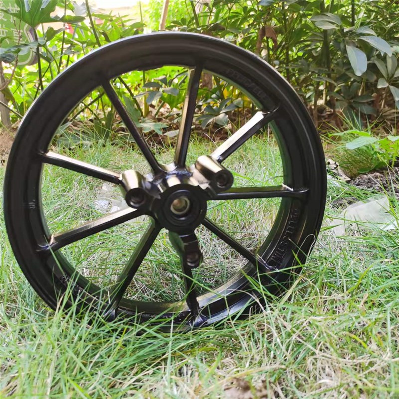 电动车10/12寸九爪骠骑鬼火战速小龟小牛电摩铝合金前轮轮圈轮毂