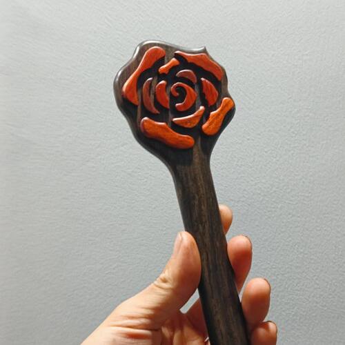 木制手拍玫瑰拍黑檀红檀国风古风镶嵌戒尺sp工具情侣