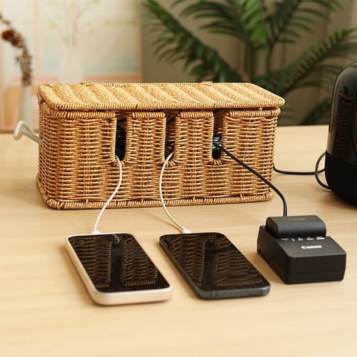 理线排插收纳盒插排数据线充电器插线板电视机柜机顶盒桌面集线盒