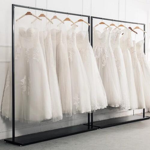 婚纱店高档落地式挂衣架影楼专用婚纱架子展示架黑色礼服货架铁艺