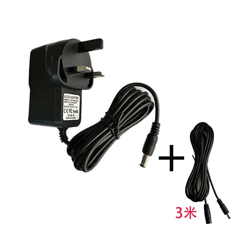 摇表器插头DC5.5 2.1 5V 3v1a通用电源线3米延长火牛充电适配认证