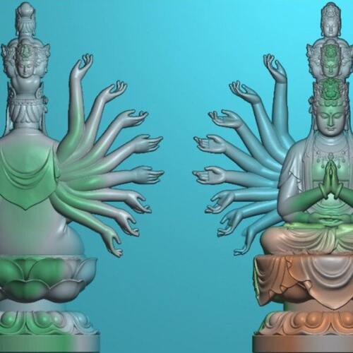 精雕图 千手观音3 佛人物stl灰度图东阳木雕工艺品挂件挂屏屏风手
