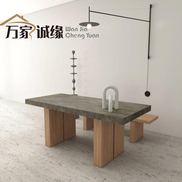 微水泥桌面餐桌茶桌摆设台侘寂风洽谈桌交谈咖啡厅桌艺术桌中式桌