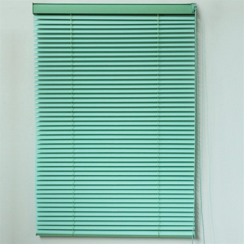 定制百页铝合金轨道全遮光S型高分子PVC百叶窗帘卫生间拉珠百叶帘