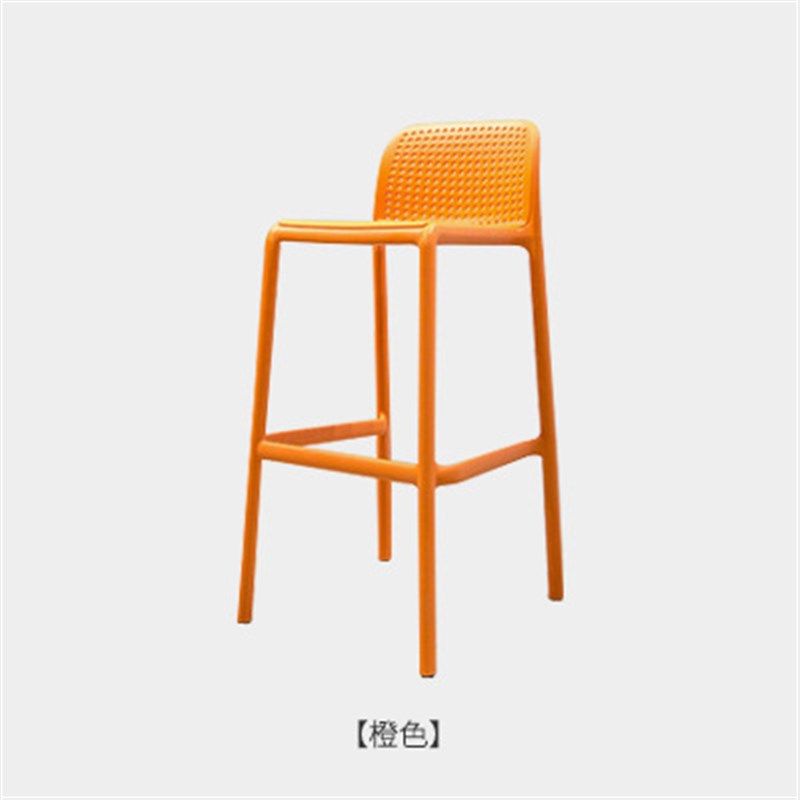北欧简约塑料靠背吧椅设计师高脚吧凳子叠放创意时尚休闲酒吧椅子
