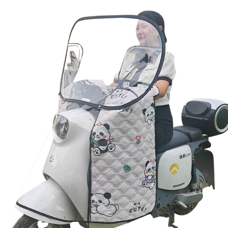 电动车前挡风板防雨罩电瓶摩托车防风被加大透明四季通用冬季防寒