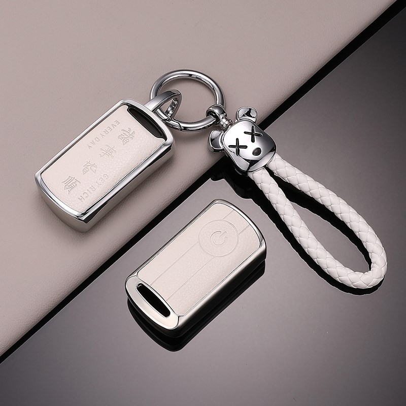 专用雅马哈摩托车钥匙套NMAX155 XMAX300男YAMAHA金属真皮壳扣包