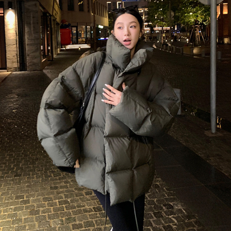 2025年新款冬季立领棉服女时尚宽松小个子短款设计感加厚保暖外套