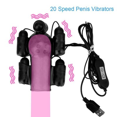 20 Speeds Vibrating Penis Trainer Ring Massager Delayed Ejac