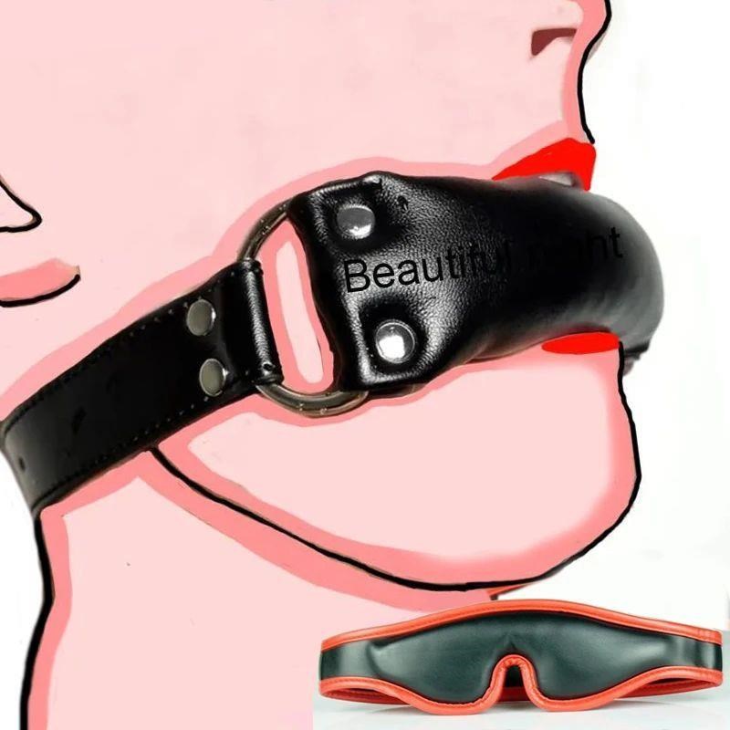 Mouth Gag Plug,Slave Leather Padded Blindfold,Bondage Set,Se