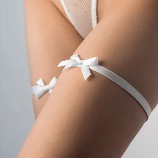Women White Leg Ring Elastic Suspender Thigh Garter Belt Bod