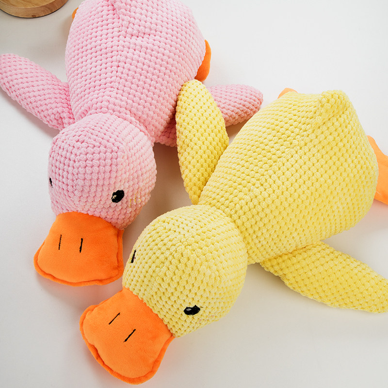 宠物用品狗狗毛绒发n声陪睡玩具可爱鸭子中大型犬拉布拉多金毛大