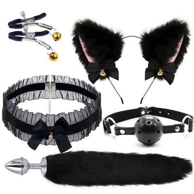 Sextoys Alternative flirting set Anal plug sm metal fox tail