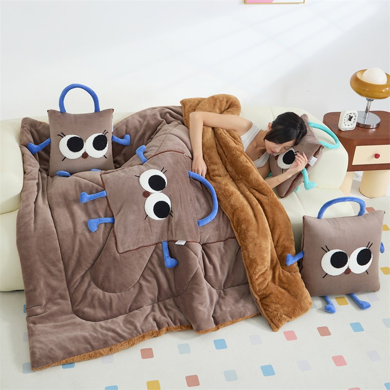双面绒 抱枕被子两用毯子二合一冬天加厚2024新款车载午睡枕头被