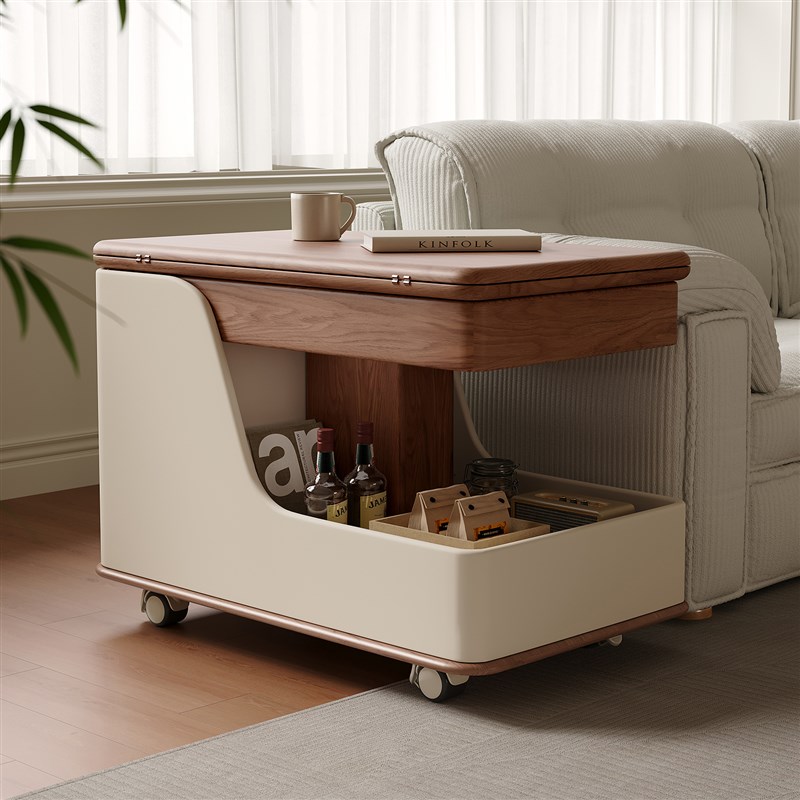 全慕可移动茶几简约小户型现代折叠客厅新款沙发升降家用推车边几