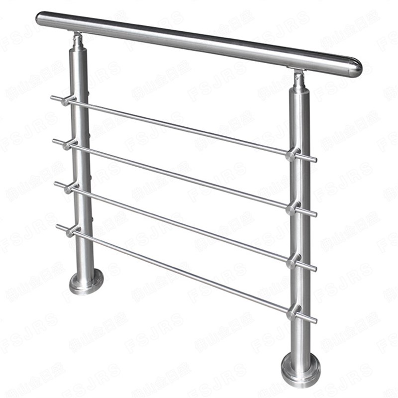 楼梯扶手护栏304不锈钢室外阳台别墅 现代家用栏杆圆管拉丝立柱