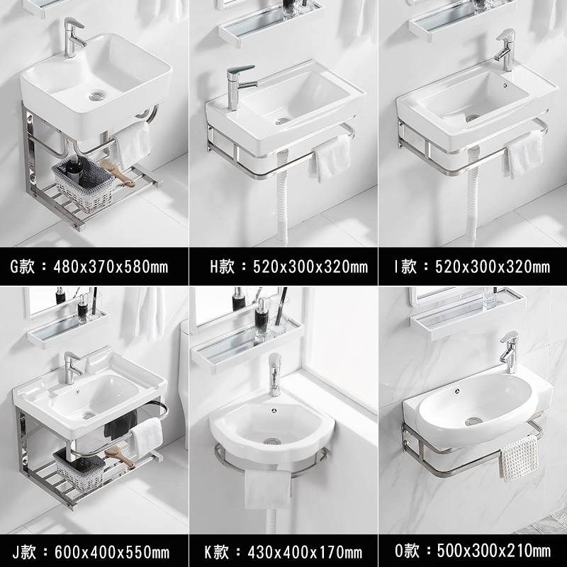 。迷你瓷洗手小户型洗盆脸卫生间小三角盆阳台陶简盆易面挂墙式号