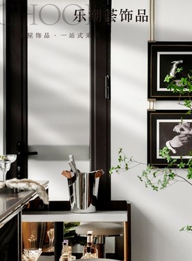 现代简约样板房软装摆件飘窗阳台托盘毛毯组合不锈V钢冰桶红酒饰