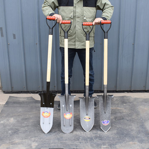 全钢加厚长窄细尖锹挖树挖坑铲子挖沟F挖洞挖锰钢农用泥锹水渠钢