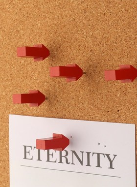 35枚创意箭头木质图钉红色立体地图标注软木板照片墙W装饰毛毡按