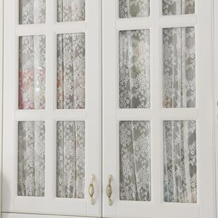 法式玻璃门绷纱帘柜门帘遮丑遮挡窗纱免打孔魔术贴粘贴书柜窗帘